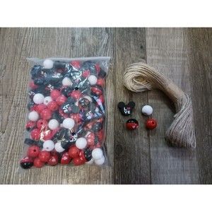 Mickey Mouse Wooden Beads